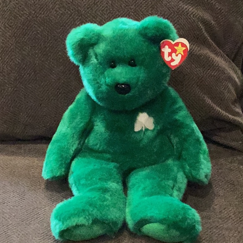 Ty Erin Beanie Buddy Green Shamrock Bear 1996 💜 BOGO